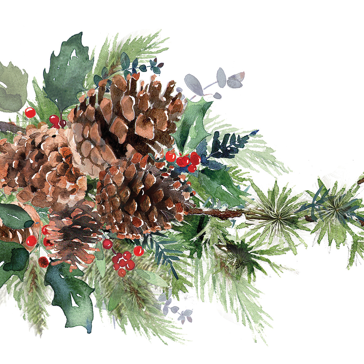 Papierservietten Weihnachten " Winter Pine" , 33 x 33 cm   von PPD 