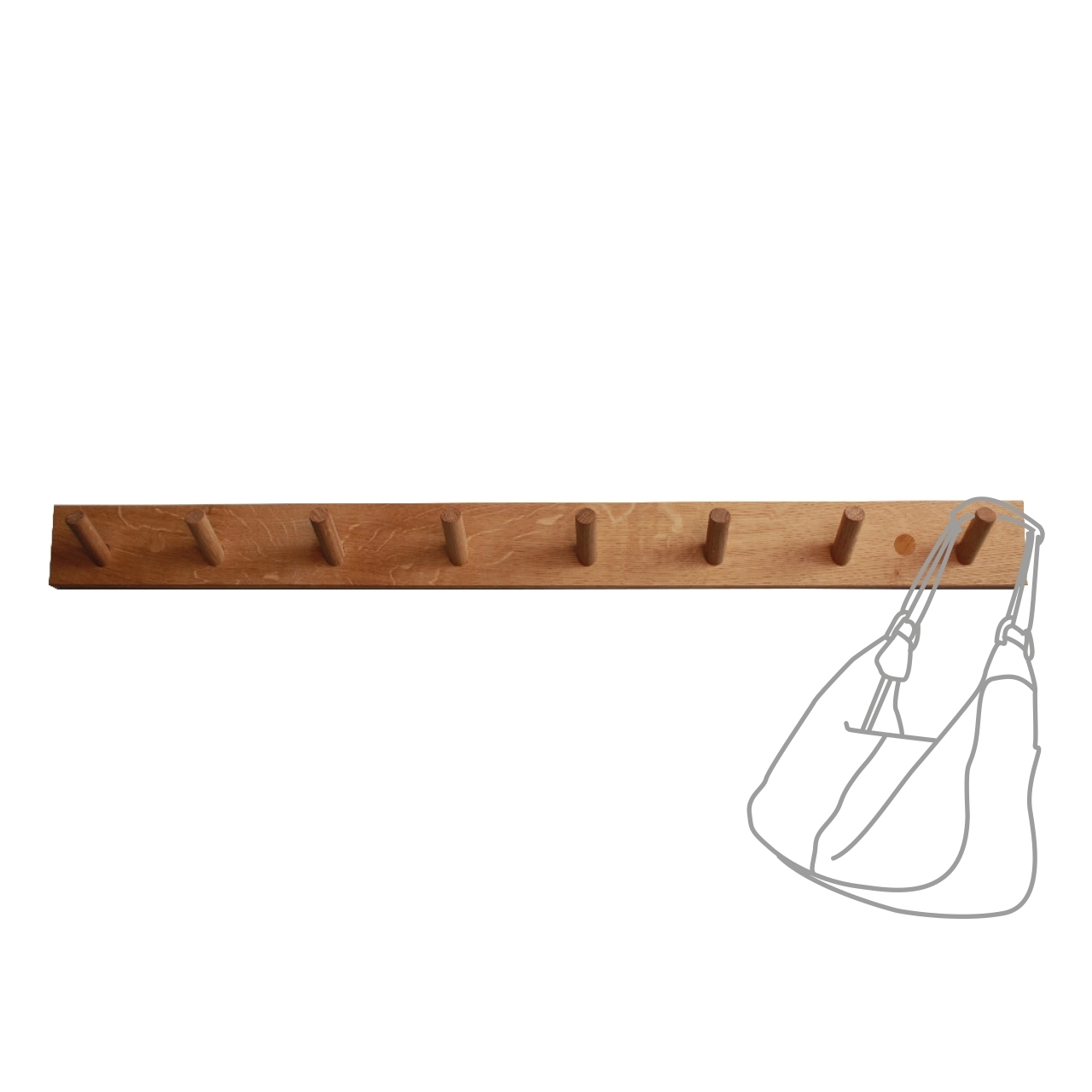 Raumgestalt Wandleiste 80 cm, Garderobe Eiche