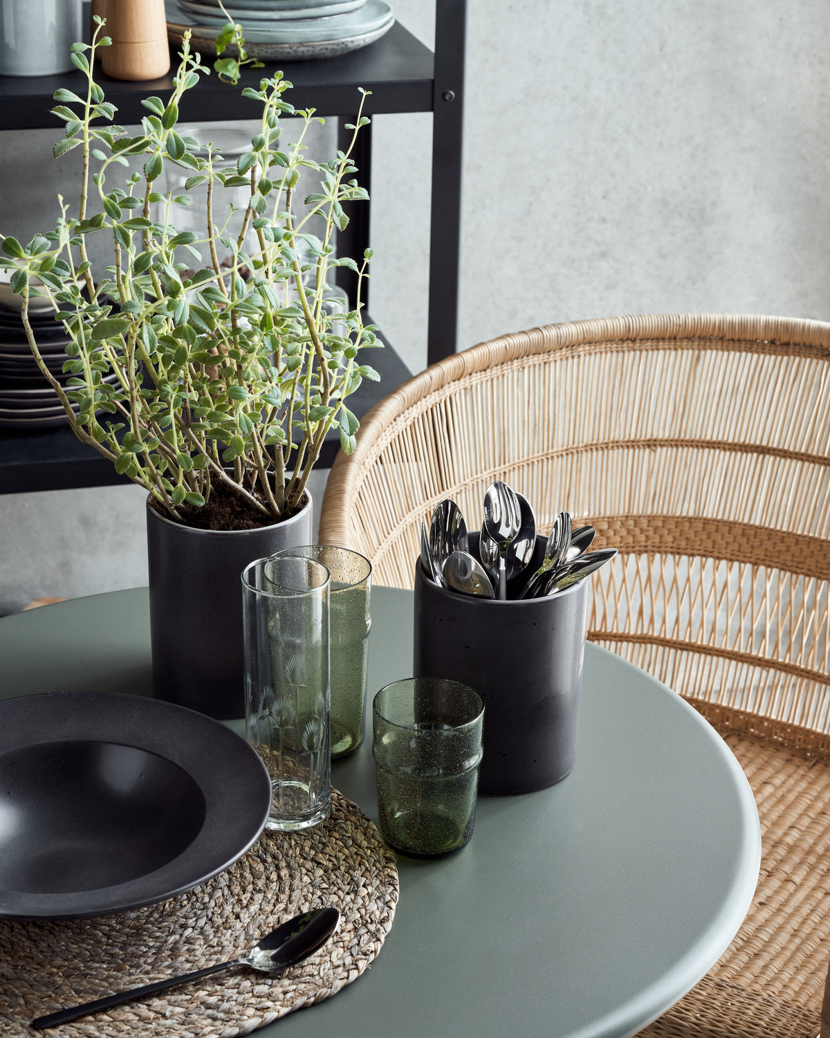 % House doctor RUSTIC  Dunkelgrau Utensilo/Krug  von House Doctor , D. ca. 12 cm x 15 cm