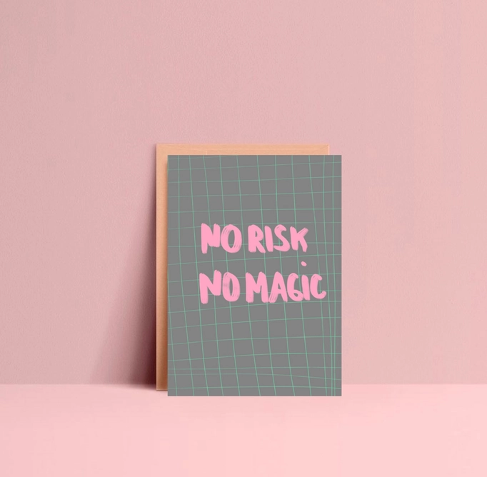 Postkarte "No Risk no Magic"  von Ute Arnold  
