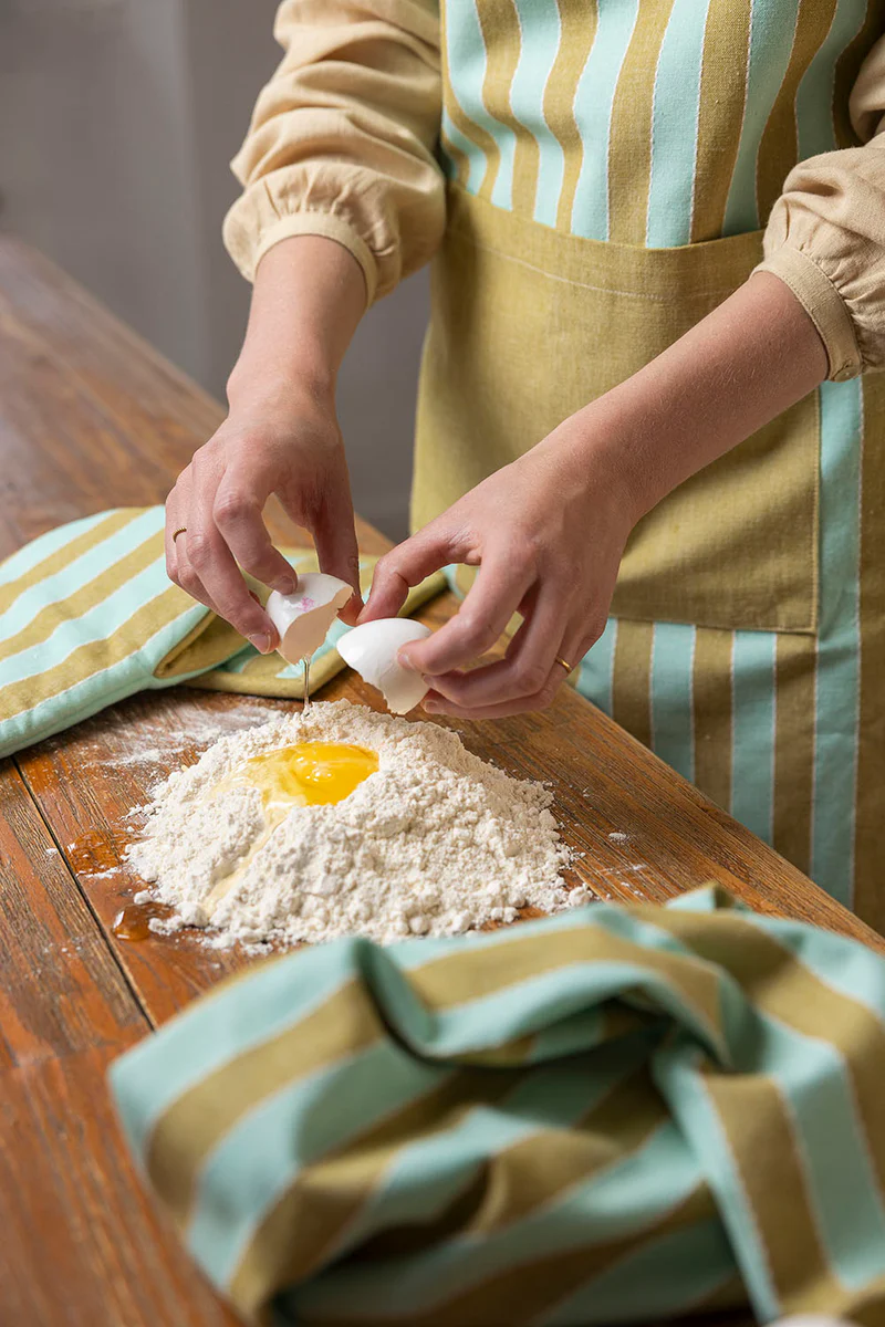 Geschirrtuch VIVID LINES, Streifen Grün,100 % GOTS-zertifizierter Biobaumwolle