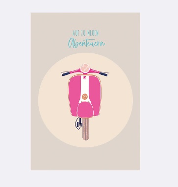 YAY Card Postkarte NEON Vespa Abenteuer