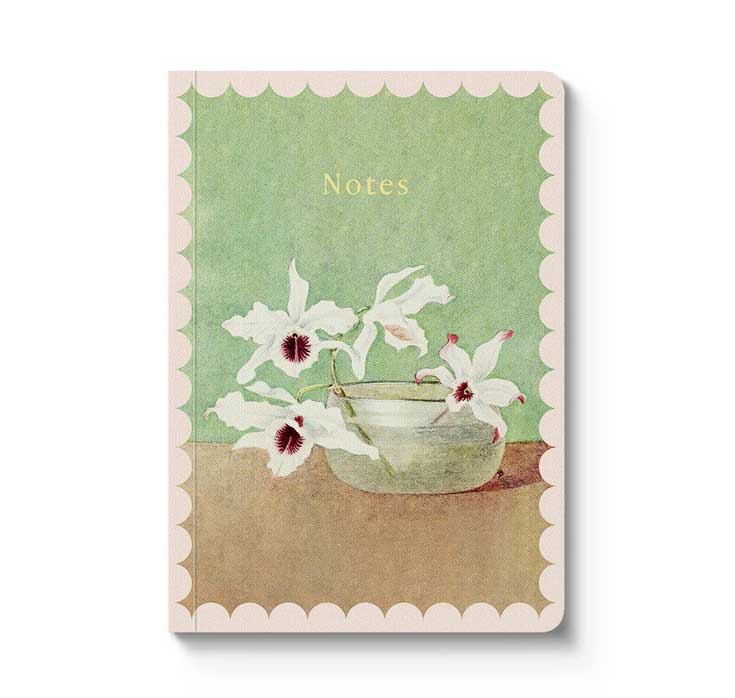 OH DEER Notizbuch A6 White Orchid in Water A6 Premium Paperback Notebook