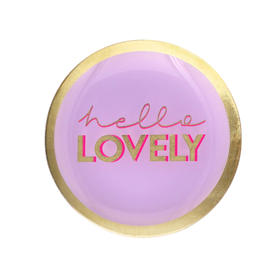 Love Plates, Glasteller M, Motiv: Hello lovely, rund, lila, D.  ca. 13 cm