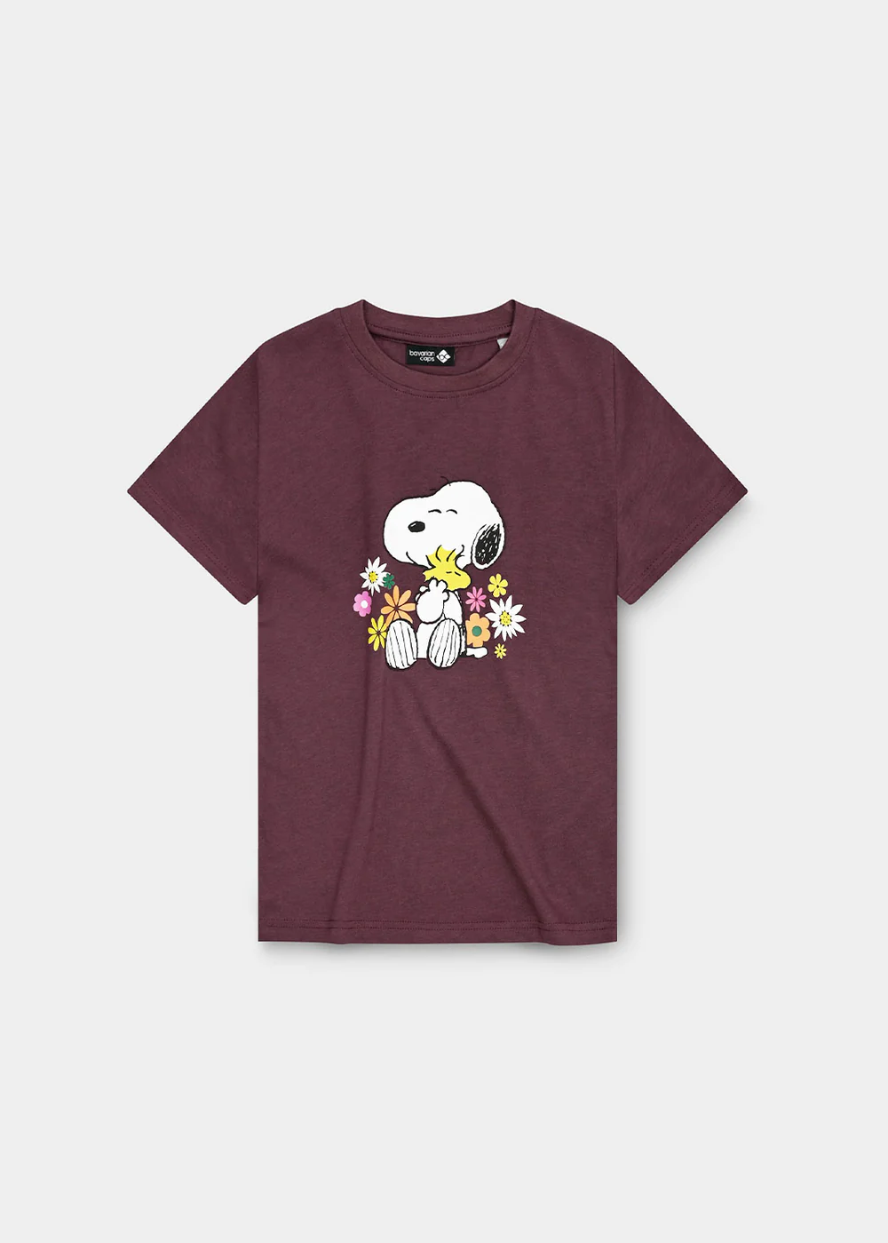 Peanuts T-Shirt "Peanuts: Kuschelalarm" - dunkelrot für Kinder, Snoopy & Woodstock