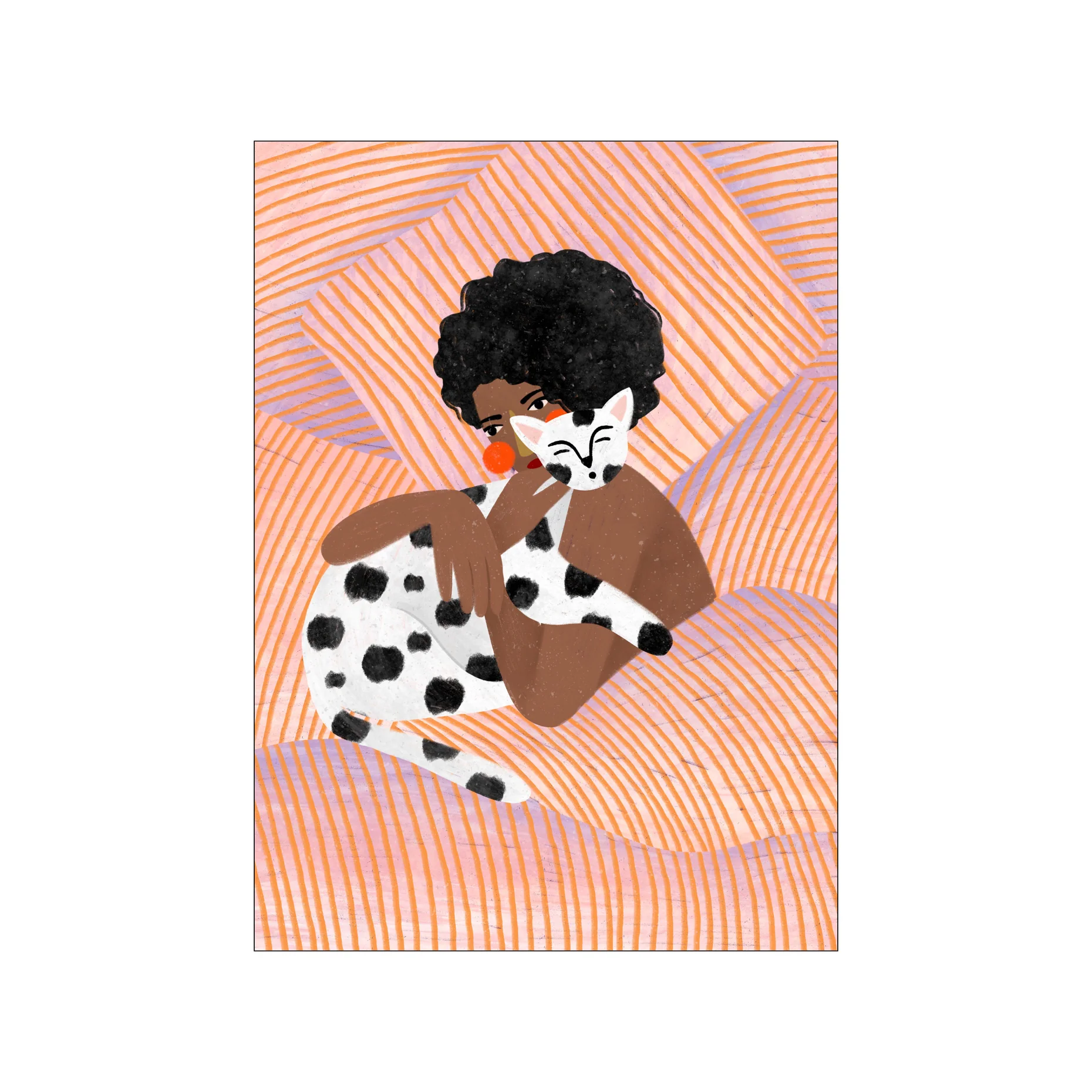 Kunstdruck A4 "Cat Cuddle"