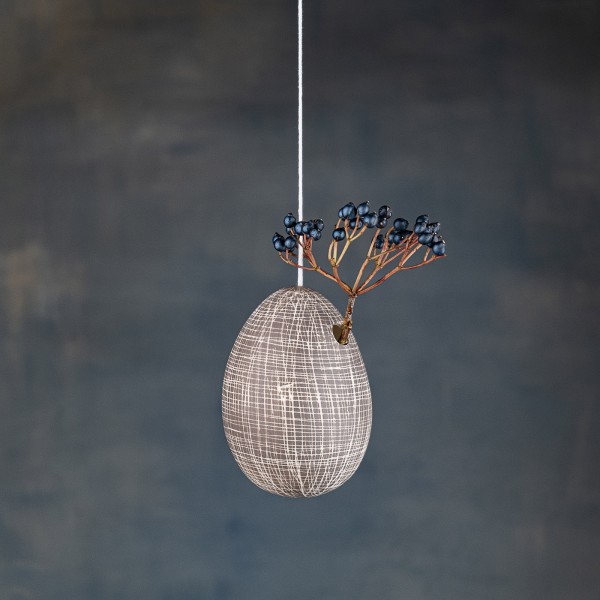 KLATT OBJECTS ERWIN LINE M / taupe/ Ei , Höhe Hängevase, ca. 9,5 cm