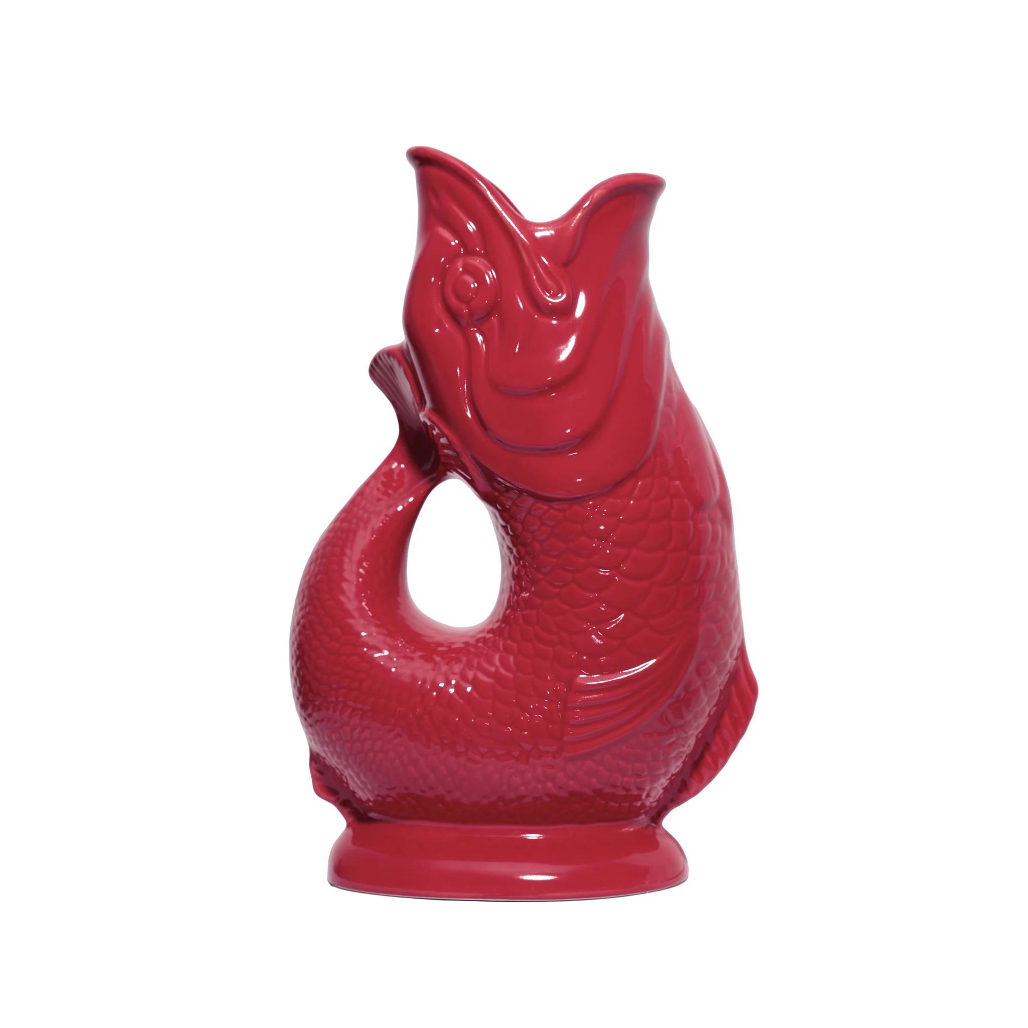 Gluckigluck  Fisch Karaffe/ Wasserkrug XL Cranberry ca. 1,1 L, Höhe ca. 27 cm