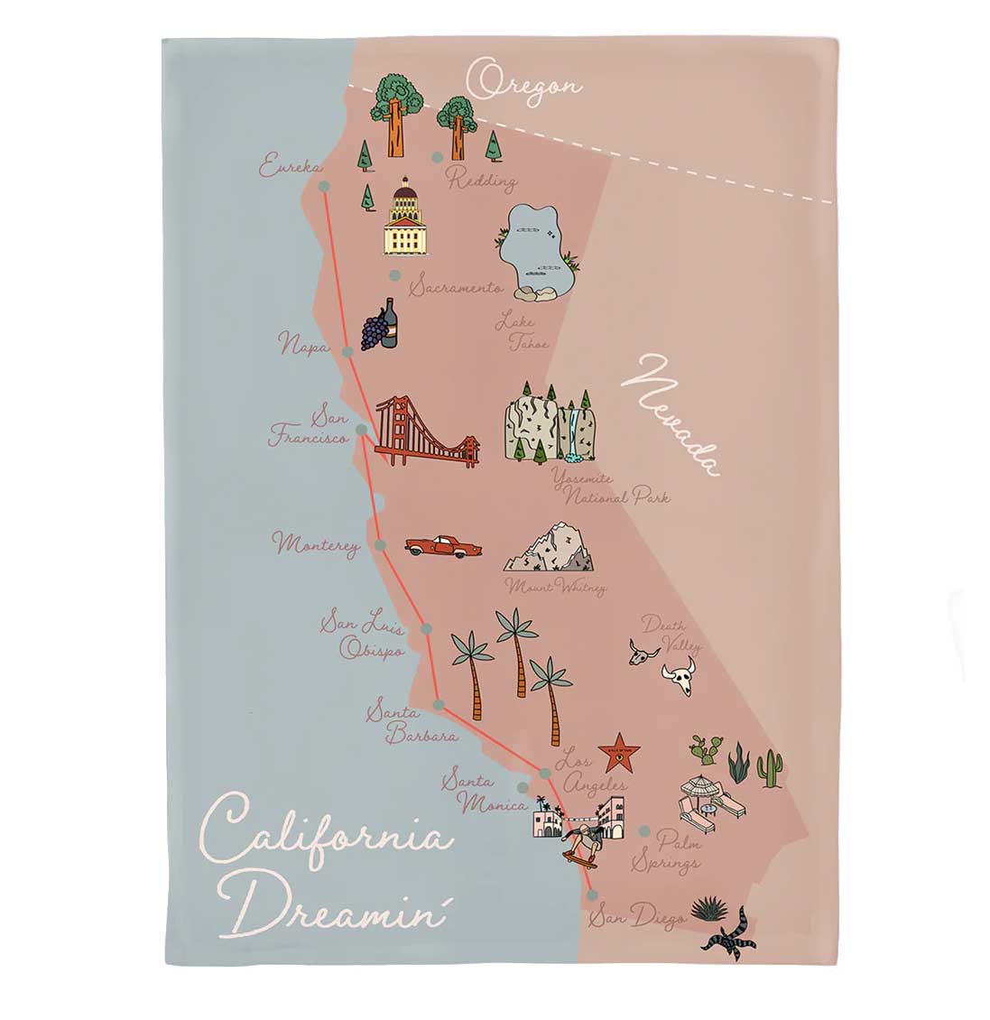 Geschirrtuch California Dreamin, Organic Kitchen Towel