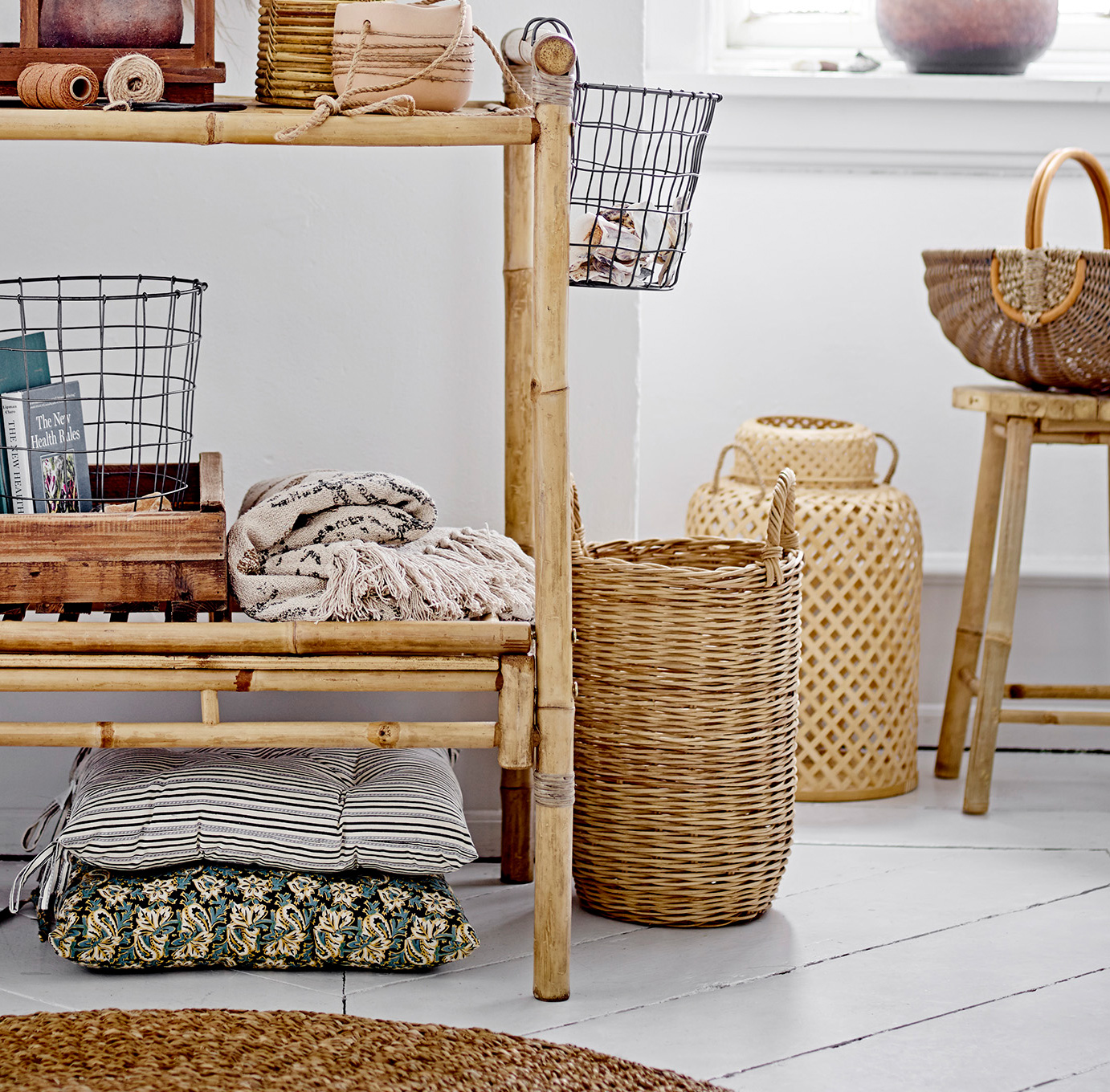 Sede Korb medium, Braun, Rattan von Bloomingville, ca. 27 x 49 cm