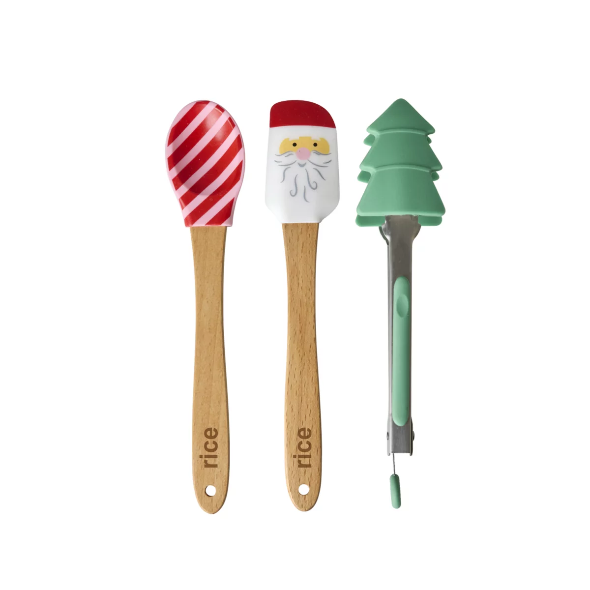 Rice Backzubehör SET Schaber & Zange Weihnachten - 3er-SET, Silicone Scrapers and Tong in Christmas Theme - Set of 3