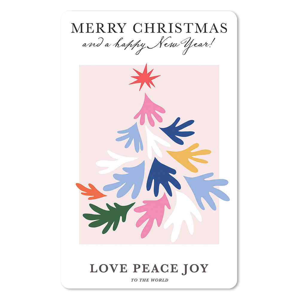 Lunacard Postkarte Weihnachten Love, Peace, Joy