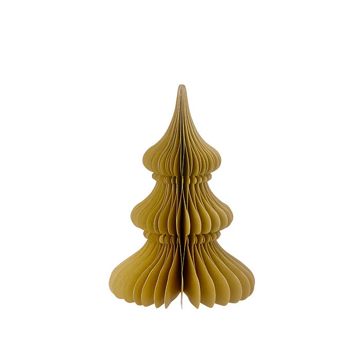 Bungalow Honeycomb Tannenbaum Noble , ca. 20 cm Ocker von Bungalow, Papier, Honeycomb Tree Noble H20cm Ochre