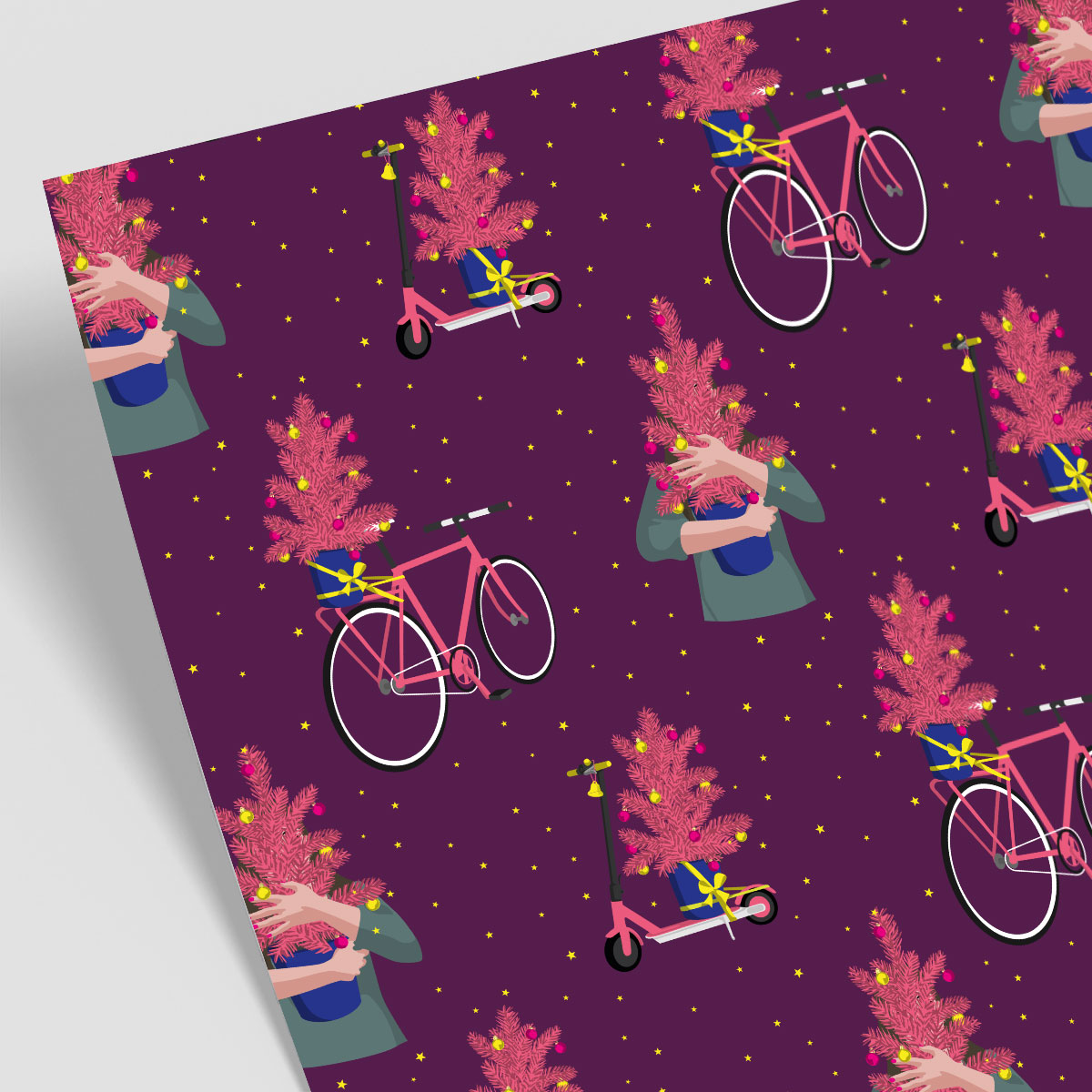 Geschenkpapier XMAS Crossover - Sporty , ca. 50 x 70 cm , Neon,  pro Papierbogen