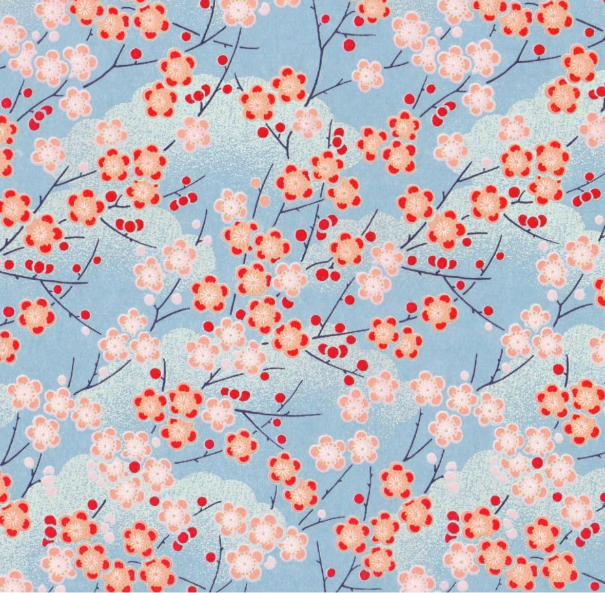 Japanpapier Chiyogami 70 g,  ca. 63 x 97 cm, BB Blütenzauber, 1 Papierbogen