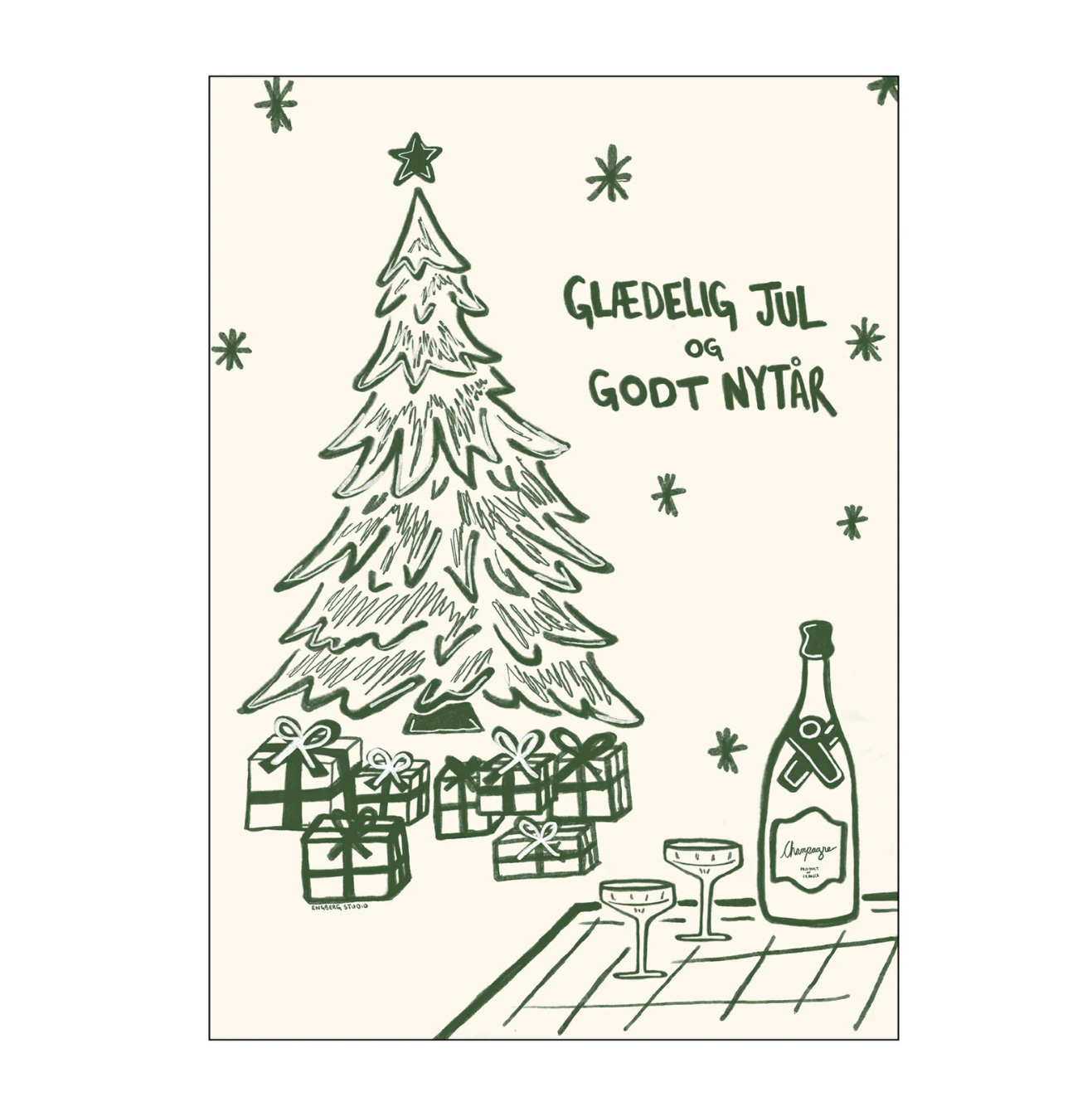 Kunstdruck A4 "Merry Christmas and a Happy New Year"