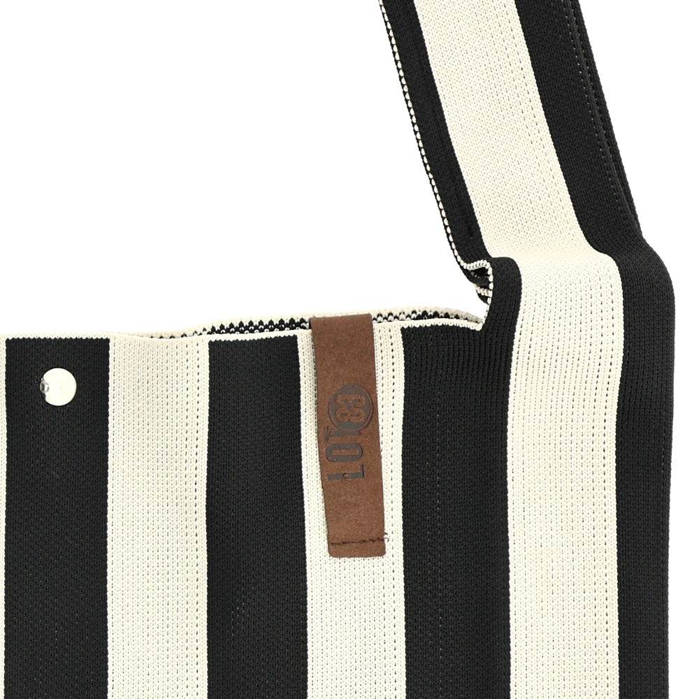 LOT83 Shopper Lois 56, Streifen Schwarz-Creme, ca.  45 x 35 cm