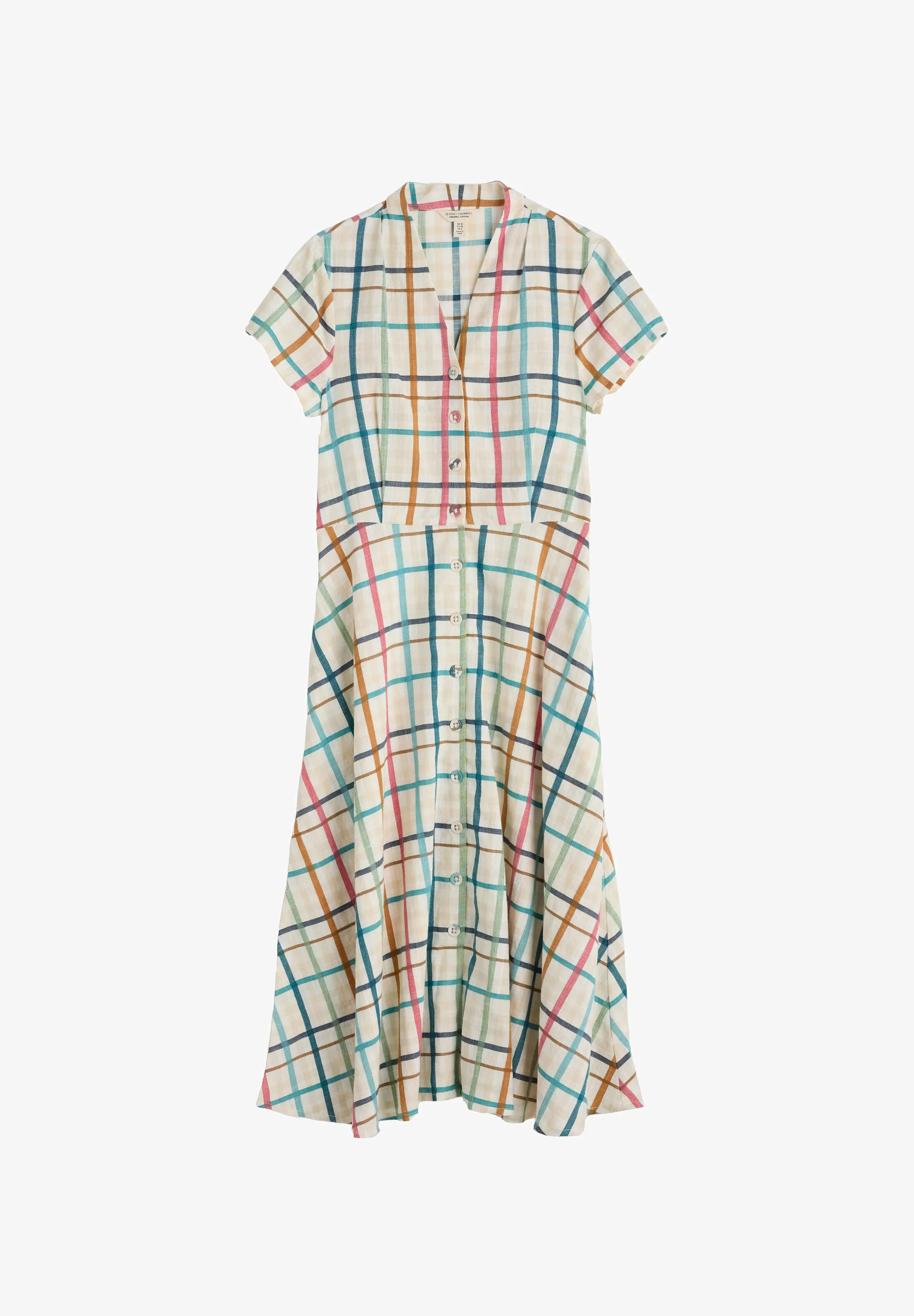 % SEASALT CORNWALL Kleid Carved Wood Midi Dress, Studio Easel %  Größe 12/ Gr.40 
