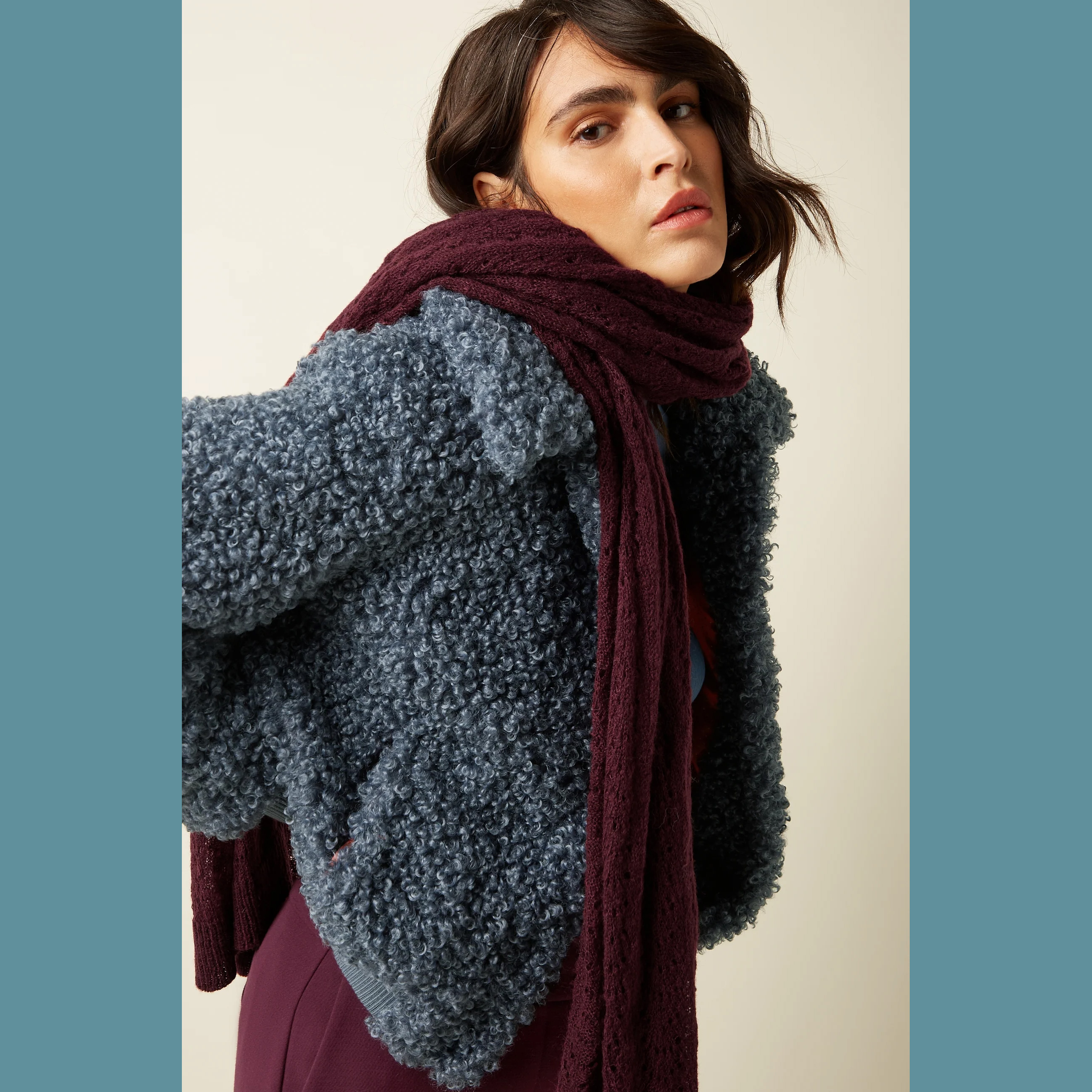 King Louie Schal Ajour Carre, Porto Red - Scarfs 