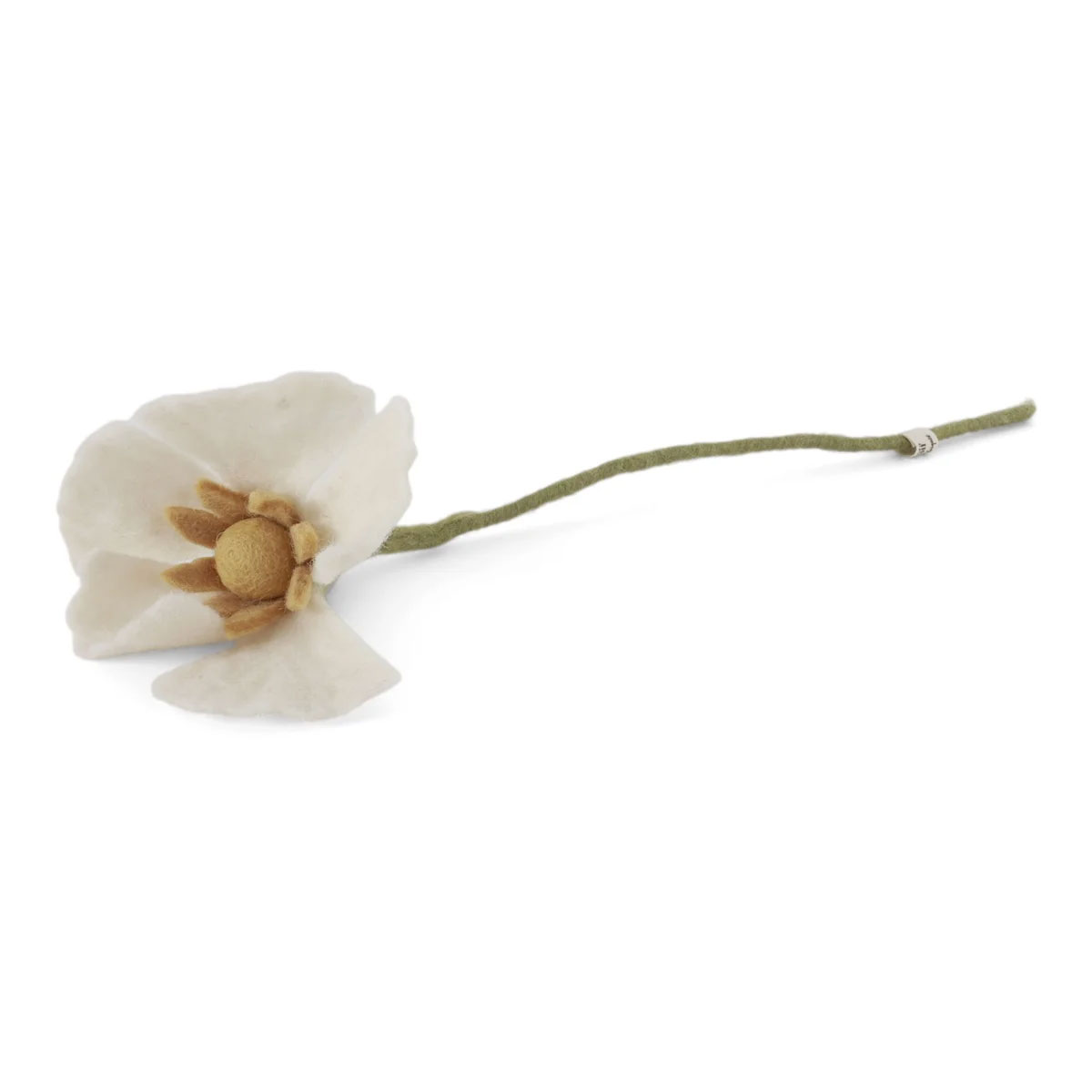 Gry & Sif  Filz Mohnblüte, Poppy Flower - White, Fair Trade , ca. 34 cm  