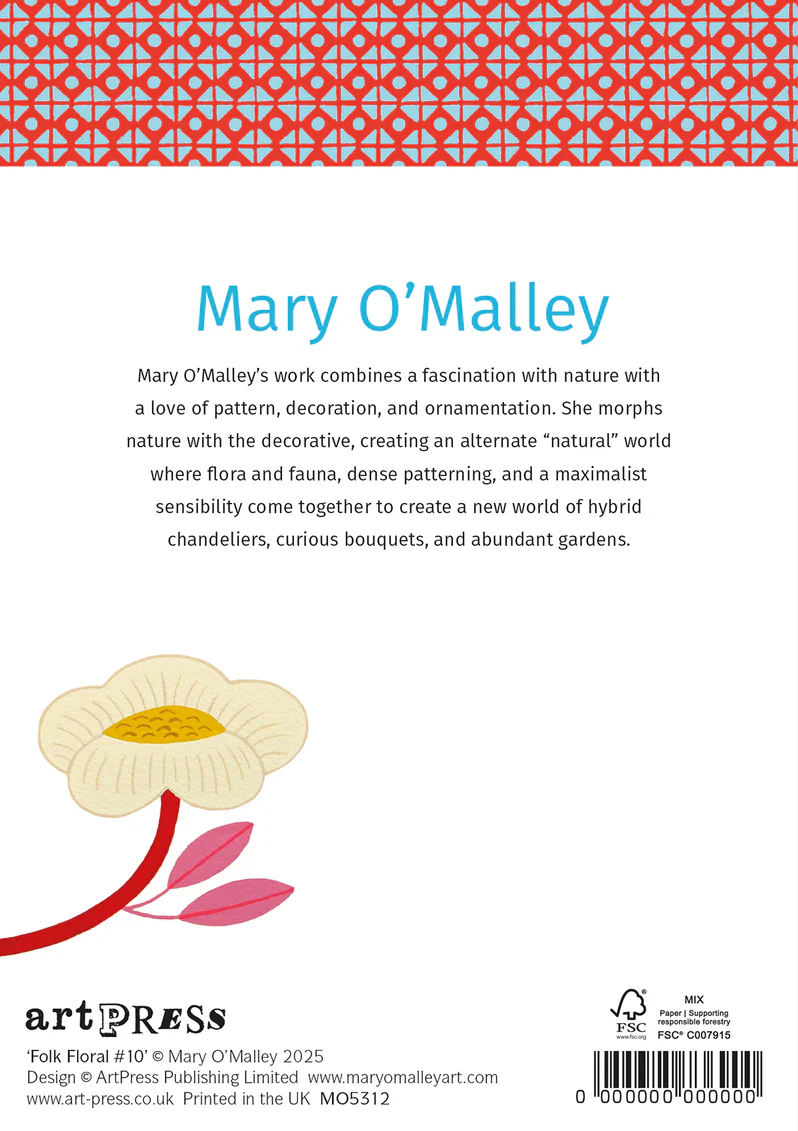 Mary O'Malley Doppelkarte " Folk Floral #10"