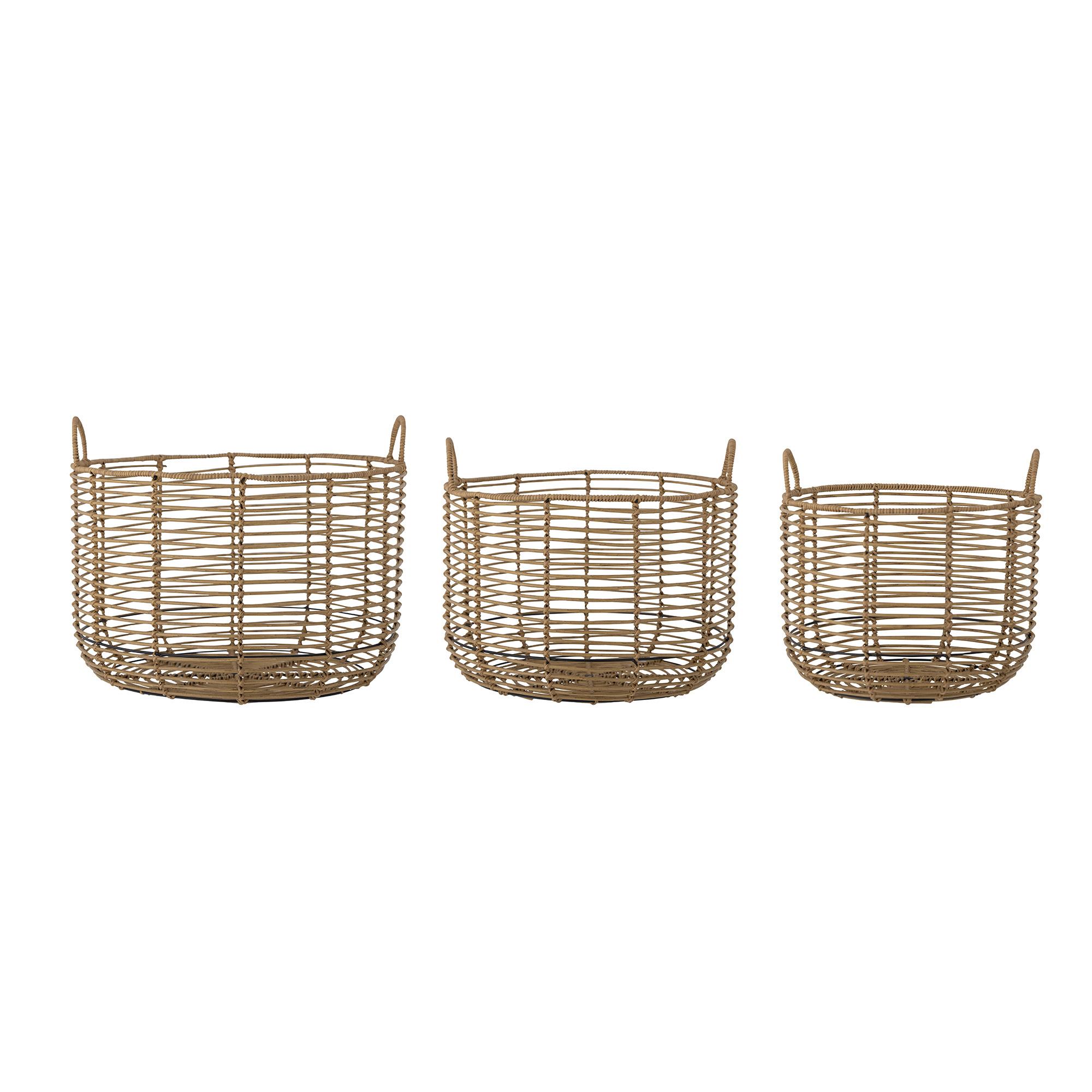 Mekkel Korb medium, Natur, Polyrattan von Bloomingville, ca. D39xH34 cm