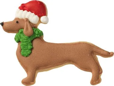 Ausstecherle Weihnachtsdackel, 7 cm, Edelstahl von Birkmann, mit Innenprägung, Prägeausstecher, Ausstechform 