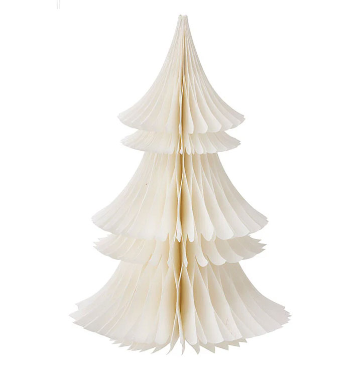 Bungalow Honeycomb Tannenbaum, ca. 30cm Creme von Bungalow, Papier, Honeycomb Tree Fir H30cm Cream
