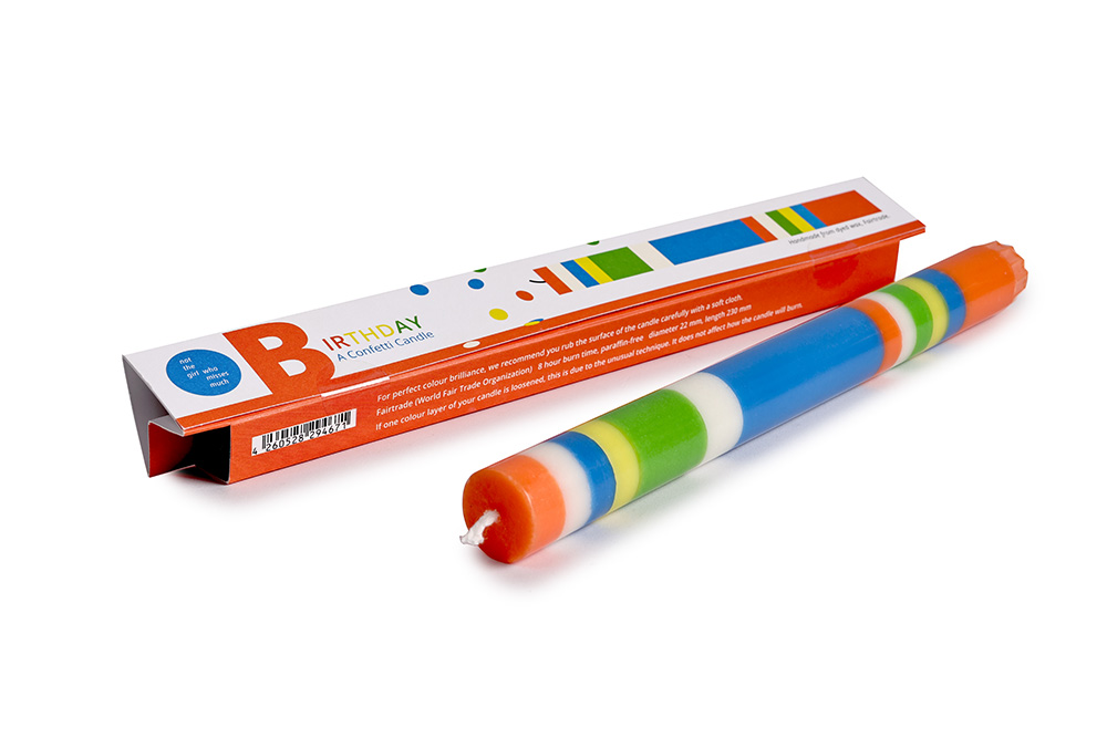 KERZE KONFETTI GEBURTSTAG von not the girl who misses much , Stabkerze , Geburtstagskerze