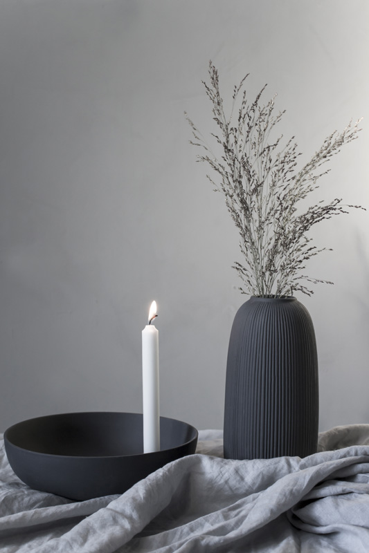 Storefactory LIDATORP Kerzenhalter, XL dark grey candlestick, D. ca. 26 cm 