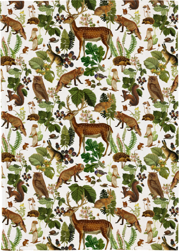 Sköna Ting Geschirrtuch "Forest animals" ,  ca.50 x 70 cm, Baumwolle  , Waldtiere