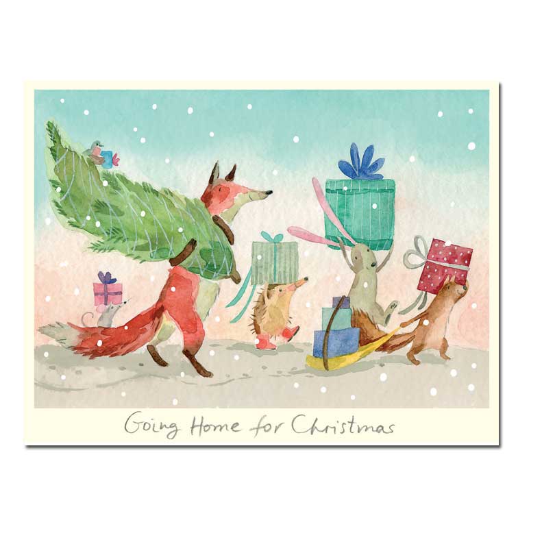 Two Bad Mice Doppelkarte Weihnachten "Going Home For Christmas" von Two Bad Mice , Anna Shuttlewood