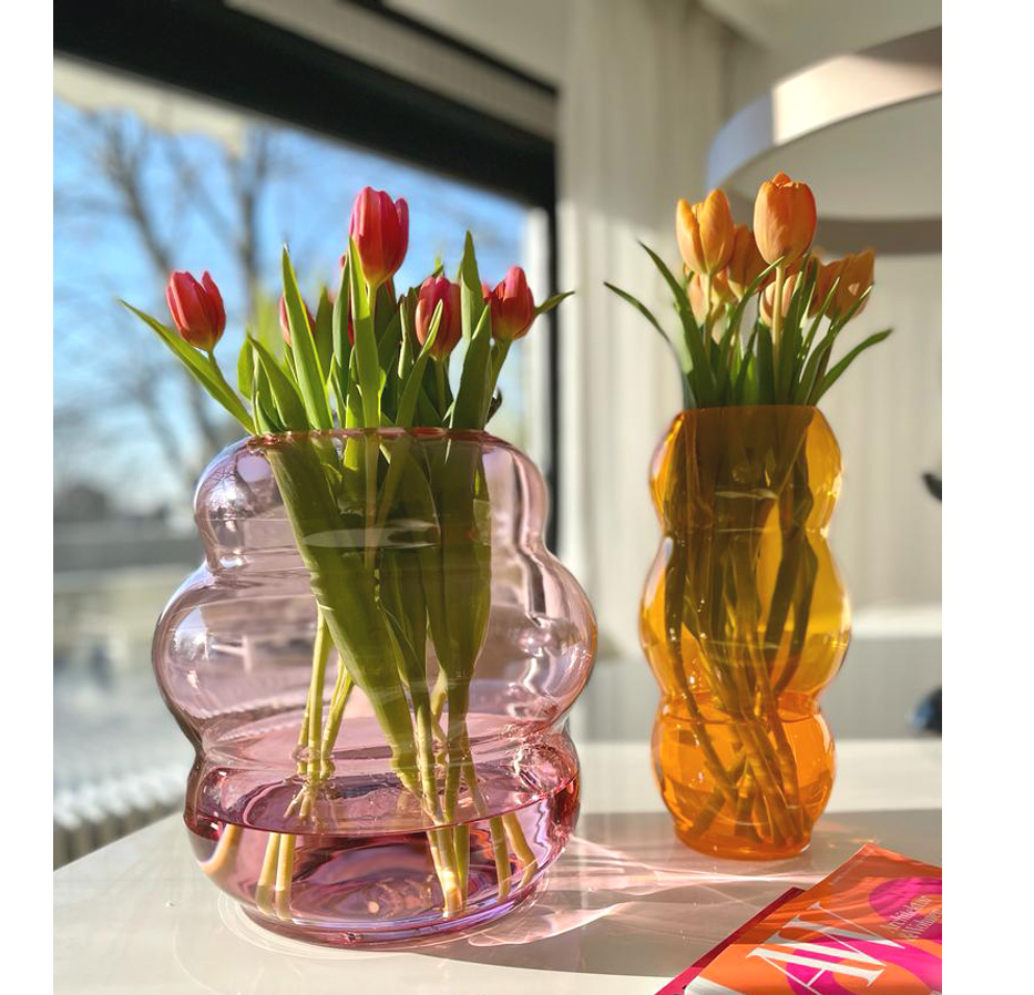 FUNDAMENTAL BERLIN Vase Muse XL, RUBINE, Höhe ca. 30 cm, Glas   