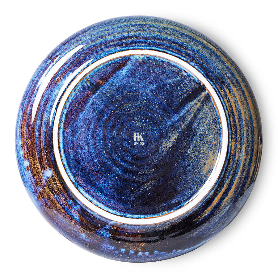 HKliving Chef ceramics: Eßteller D. ca. 26 cm in rustic blue, Keramik , Chef ceramics: dinner plate, rustic blue