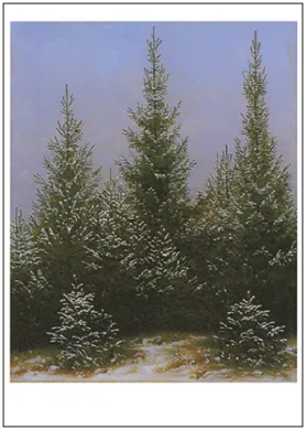 Postkarte Caspar David Friedrich "Fichtendickicht im Schnee, gegen 1828"  Kunst   