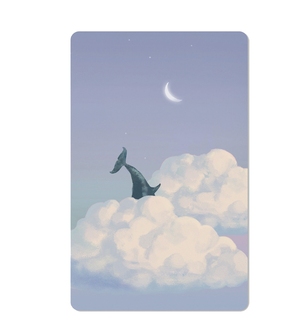 Lunacard Postkarte Whale and clouds