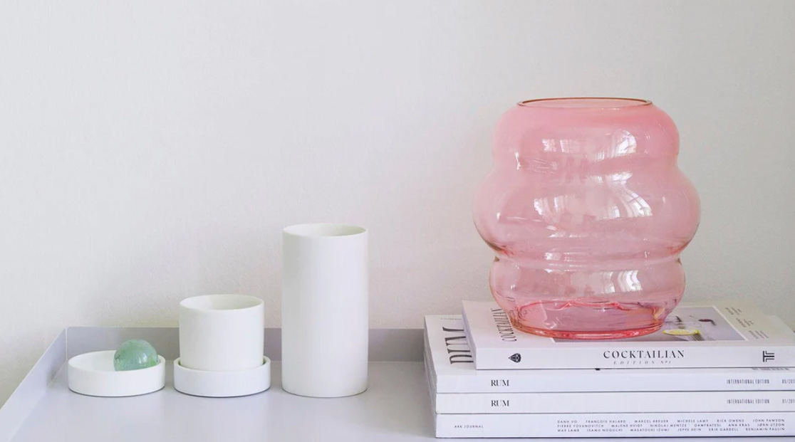 FUNDAMENTAL BERLIN Vase Muse M, RUBINE, Höhe ca. 18 cm, Glas 