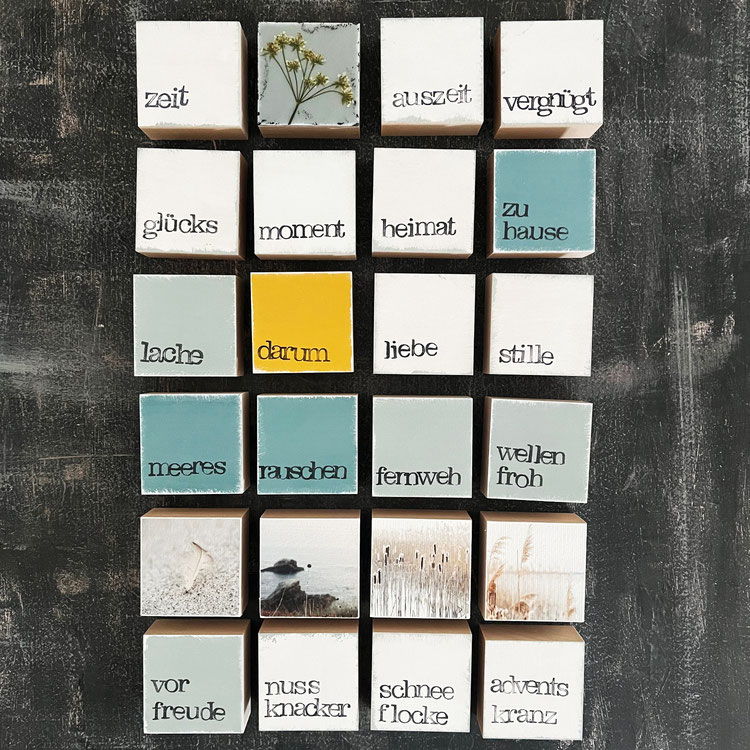 Textplatte "adventskranz" weiß von iopla , 6 x 6 cm 