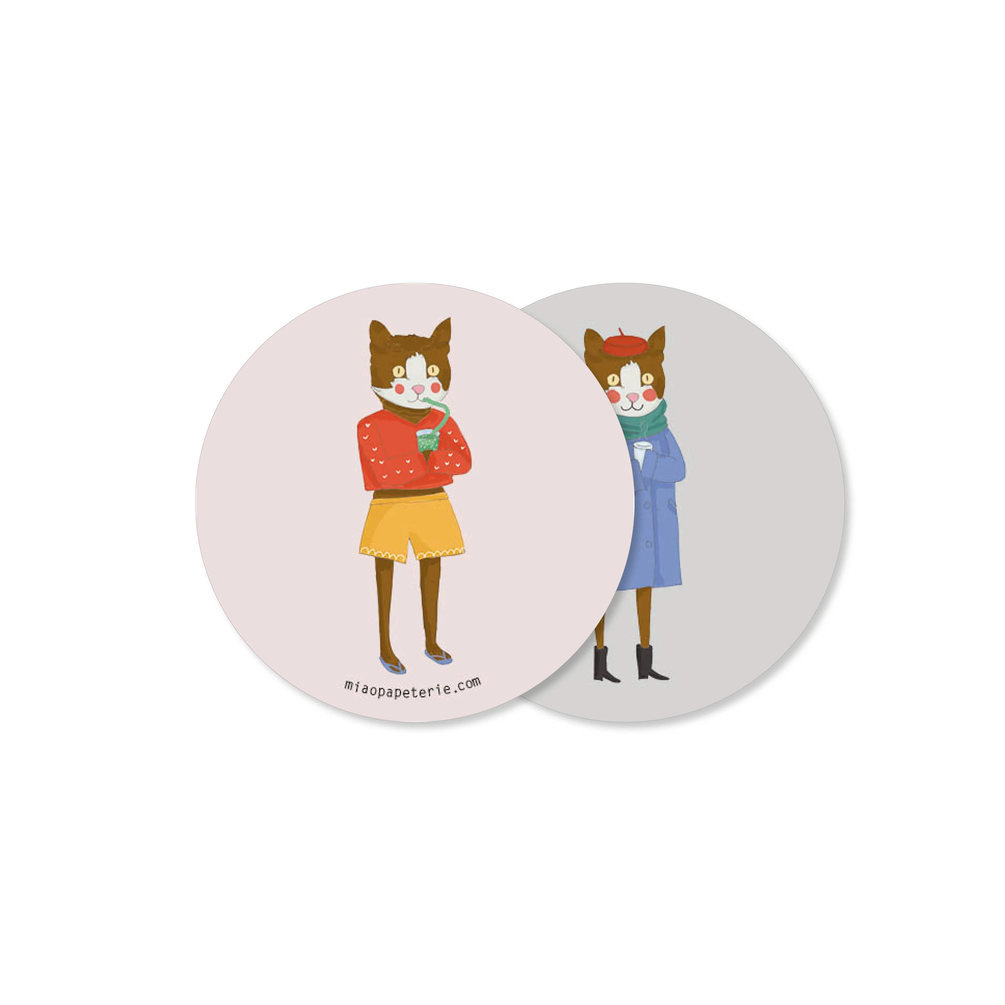 Untersetzer Katze aus Holzschliffpappe