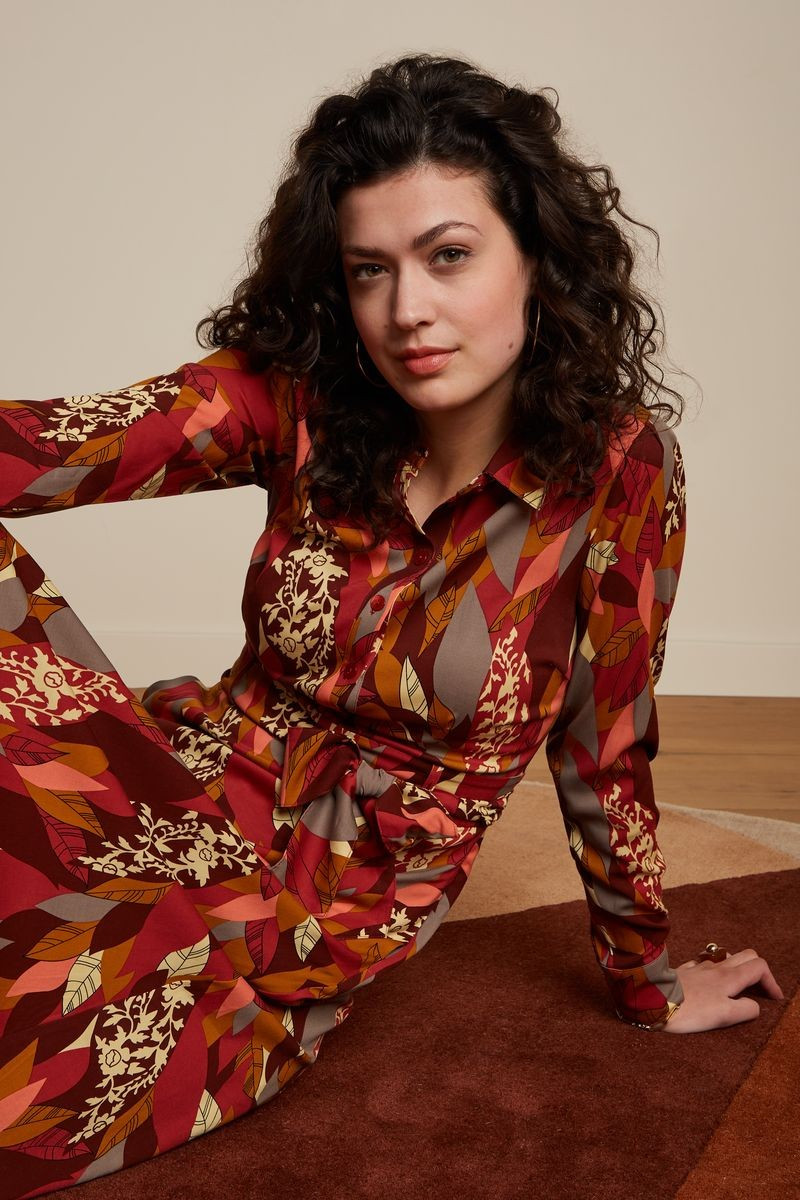 King Louie Kleid Sheeva Dress Temple, Farbe: Mineral Red King Louie Kleid Sheeva Dress Temple, Farbe: Mineral Red