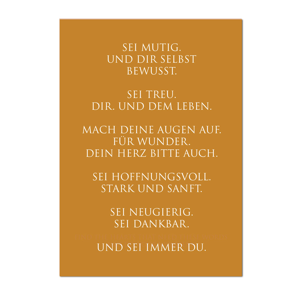 Wunderwort Postkarte "Und sei immer Du…"