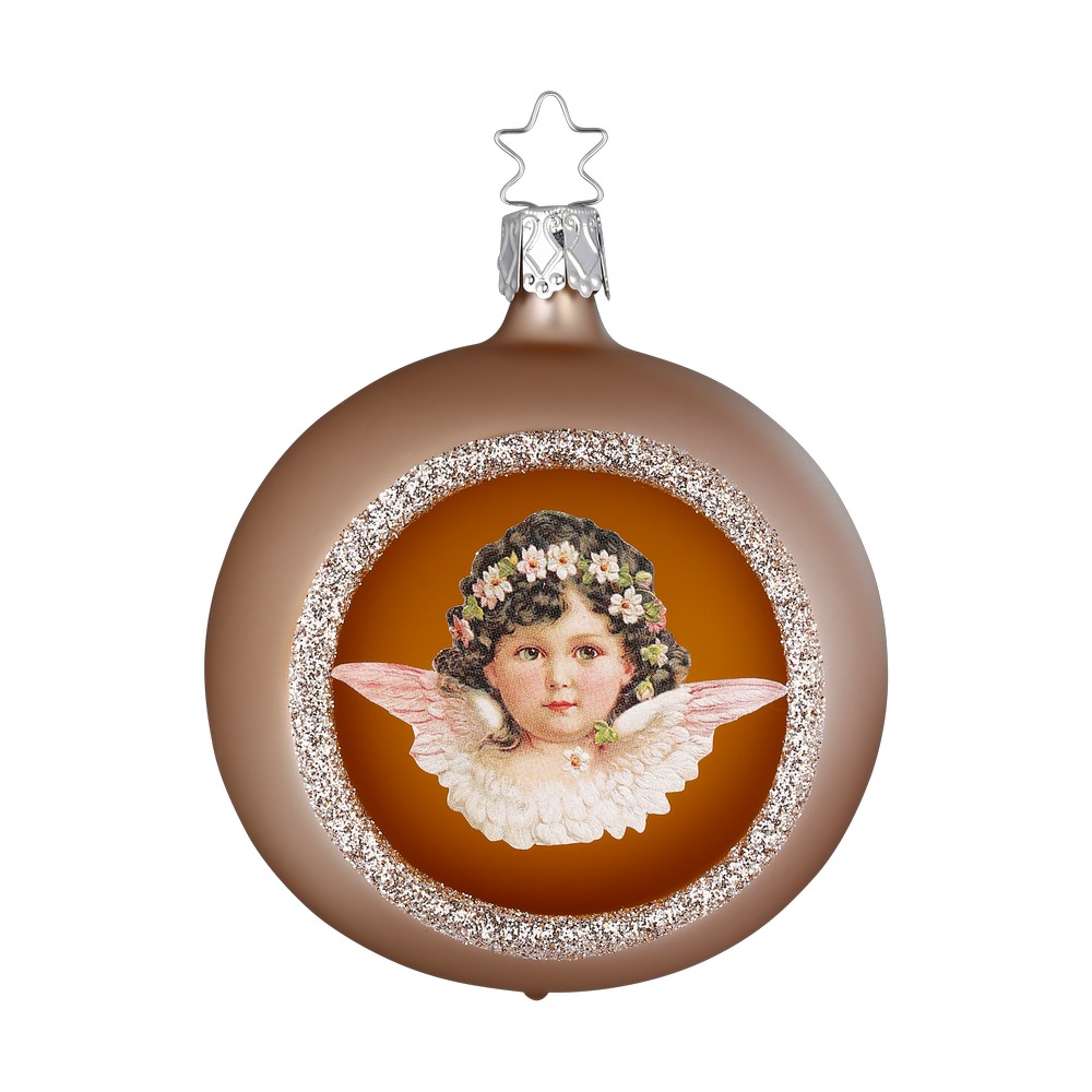 Inge Glas Christbaumkugel HIMMLISCHES FEST, steinbock matt, D.  8 cm , Weihnachtliche Poesie