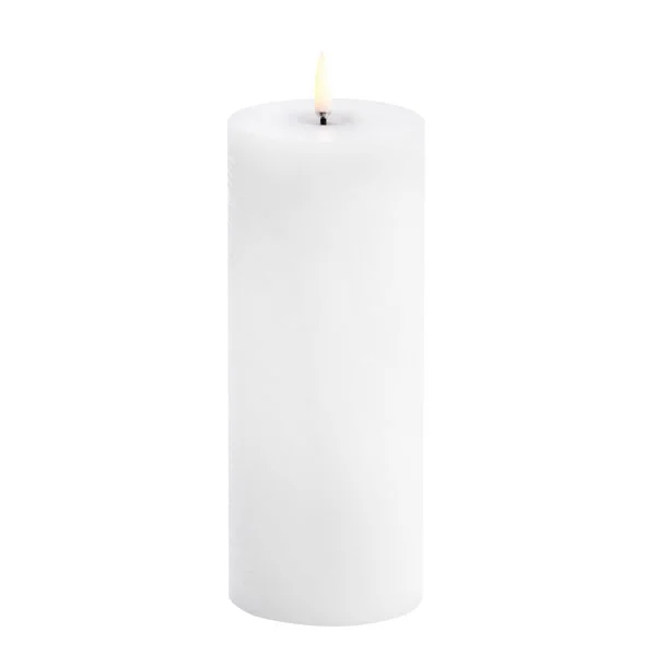 Piffany Copenhagen – UYUNI LIGHTING LED pillar melted candle, Nordic white, Rustic, 7,8x20 cm