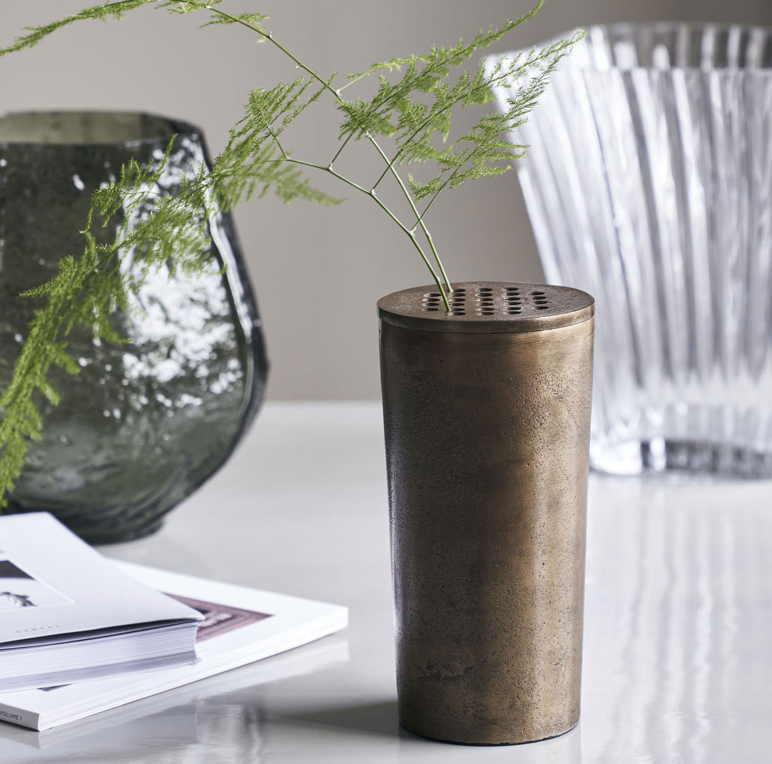 % Vase FLOW, antikes Messing von house doctor , ca.18 x 9 cm 