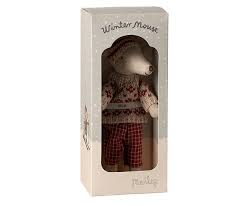 Maileg Wintermaus mit Skiset, Mama - Rot
