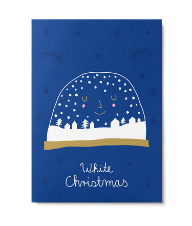 Postkarte Weihnachten "Schneekugel" von Annika Kelm, Unter Pinien    