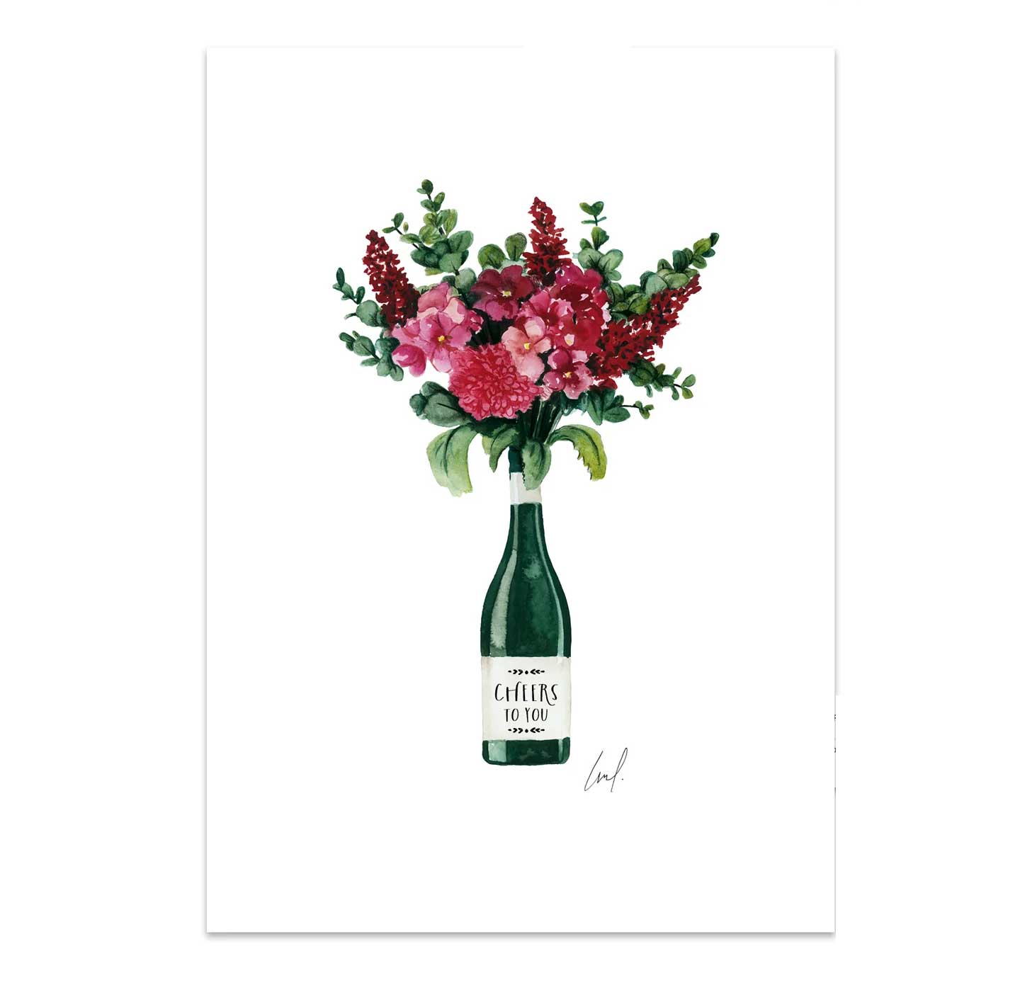 Leo la Douce Postkarte – Floral Bouquet " Cheers"
