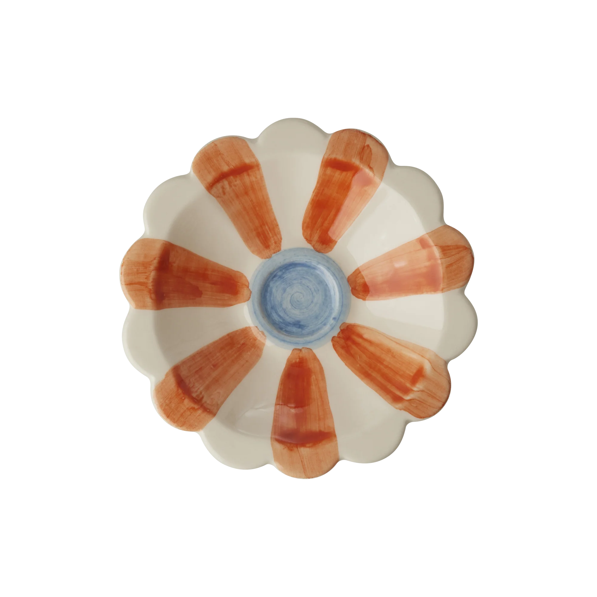 Rice Kleine Schale Stripes, Orange, Keramik,  Hand-painted Stripes, D. ca. 12,5 cm  