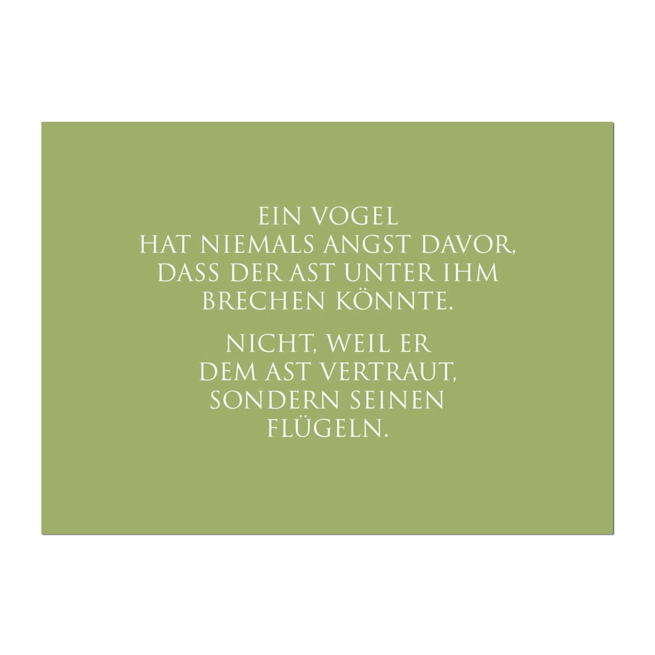 Wunderwort Postkarte "Ein Vogel vertraut seinen Flügeln…"