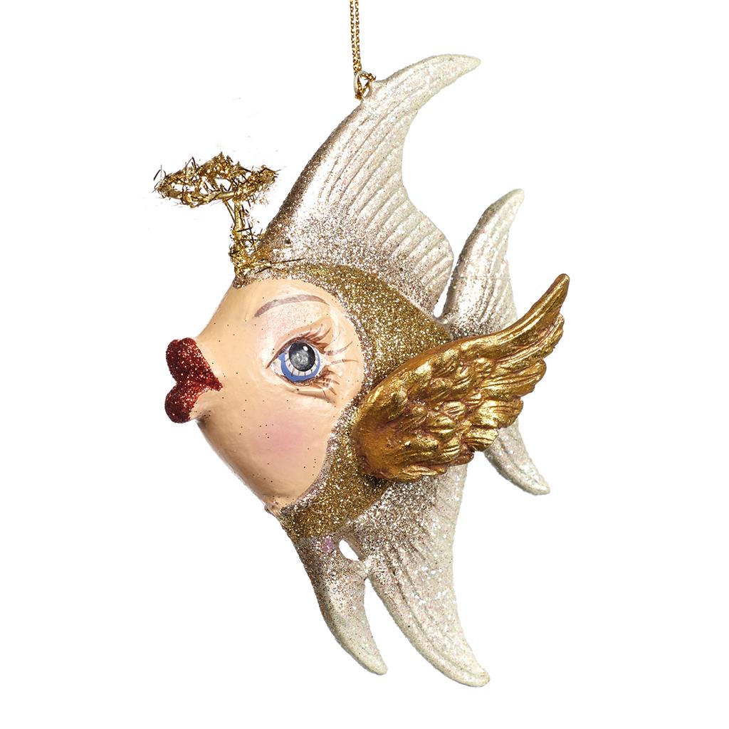 Fisch " Angel", Engel-Fisch mit Flügeln und Heiligem Schein....unfassbar :-), Kußfisch aus USA, ca. 13 cm, von Catherine Collection / Goodwill  